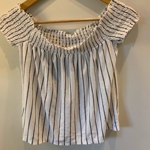 Striped off the shoulder shirt